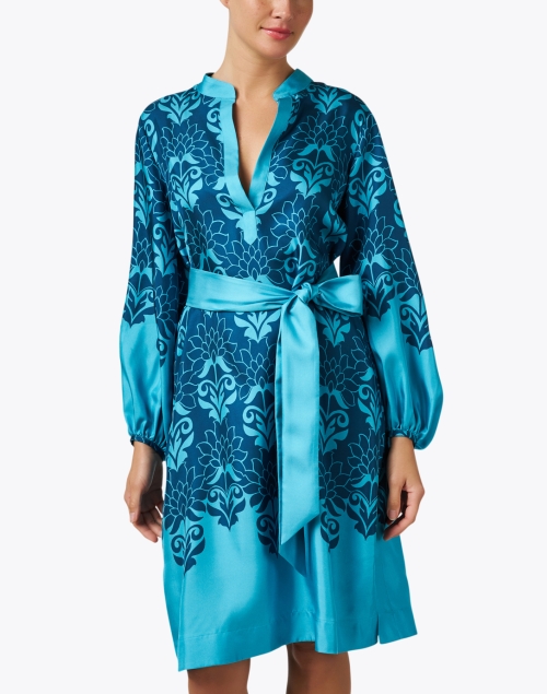 Front image - Figue - Rylene Blue Print Silk Dress