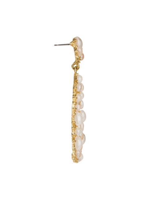 Fabric image - Kenneth Jay Lane - Gold and White Opal Crystal Teardrop Earrings