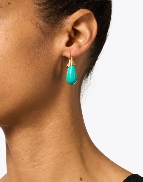 Gas Bijoux - Ecume Turquoise Hoop Earrings