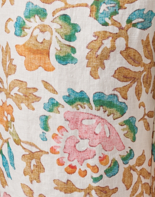 Fabric image - 120% Lino - Pastel Floral Print Wide Leg Linen Pant