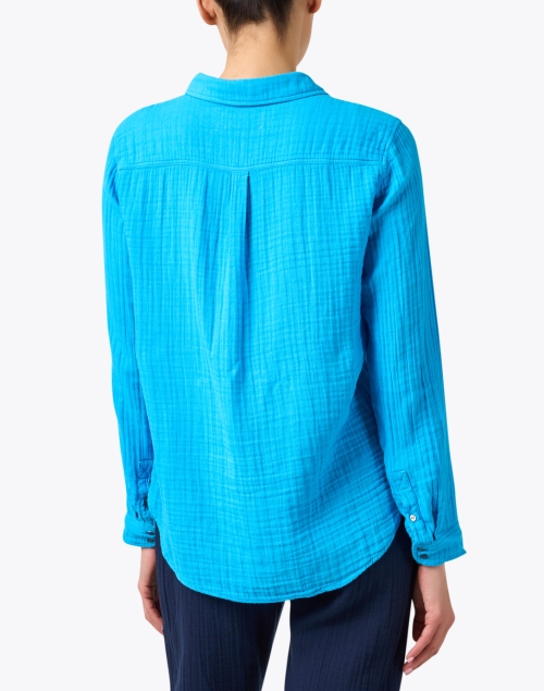 Back image - Xirena - Scout Blue Cotton Gauze Shirt