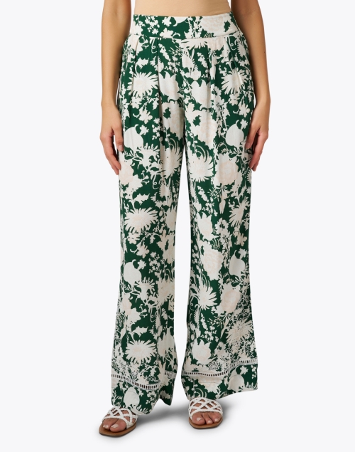 Front image - Figue - Charlotte Green Print Pant