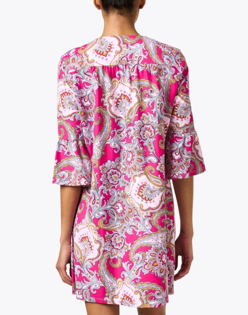 Back image - Jude Connally - Kerry Pink Paisley Print Dress