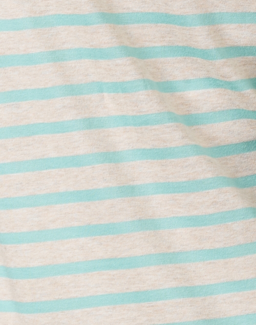 Fabric image - Saint James - Minquidame Beige and Seafoam Striped Cotton Top
