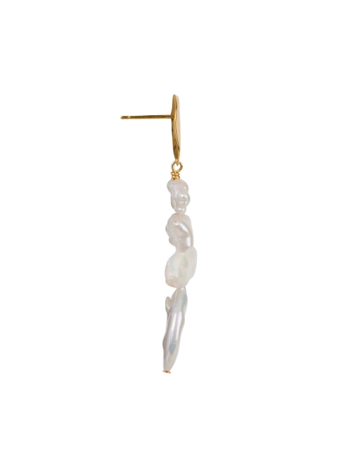 Back image - Nest - Gold and Pearl Drop Earrings