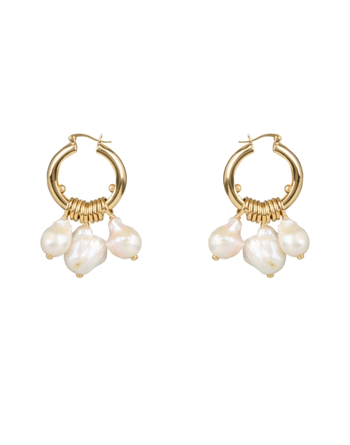 Back image - Lizzie Fortunato - Gold Pearl Hoop Earrings