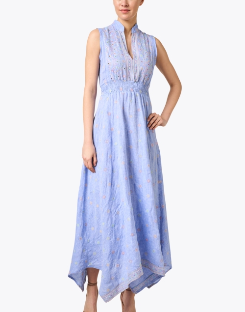Front image - Temptation Positano - Giugno Blue Cotton Dress