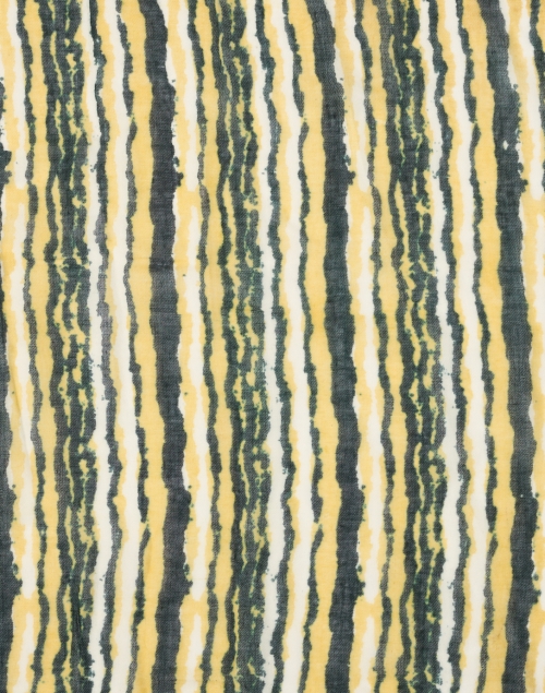 Fabric image - Amato - Green and Yellow Striped Wool Silk Scarf