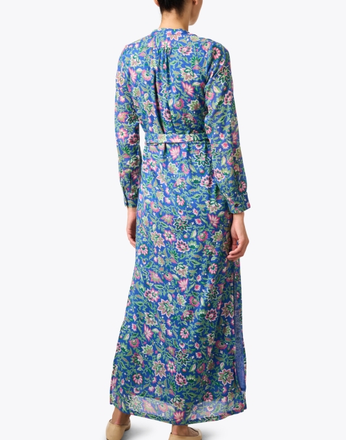 Back image - Banjanan - Crystal Blue Multi Floral Print Dress