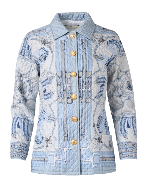 Product image - Rani Arabella - Blue Stirrup Printed Silk Quilted Jacket 