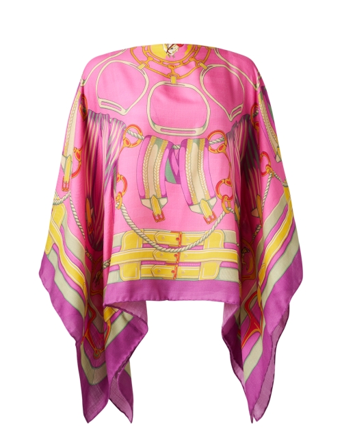 Product image - Rani Arabella - Pink Multi Print Cashmere Silk Poncho