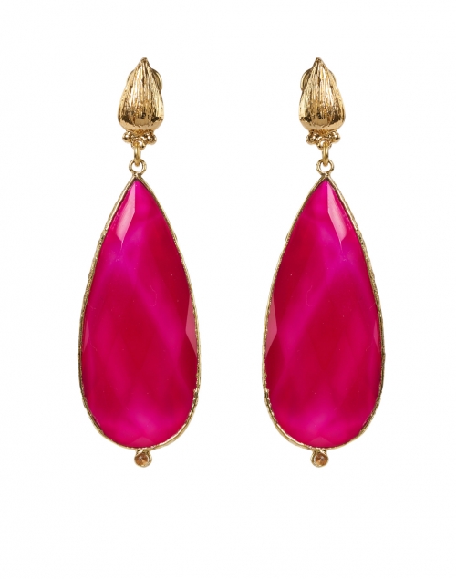 Gas Bijoux - Serti Goutte Pink Teardrop Earrings