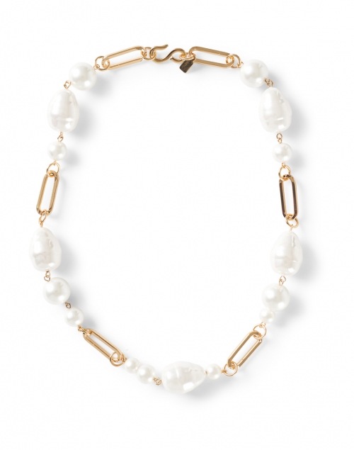 Product image - Kenneth Jay Lane - Gold and Pearl Link Necklace