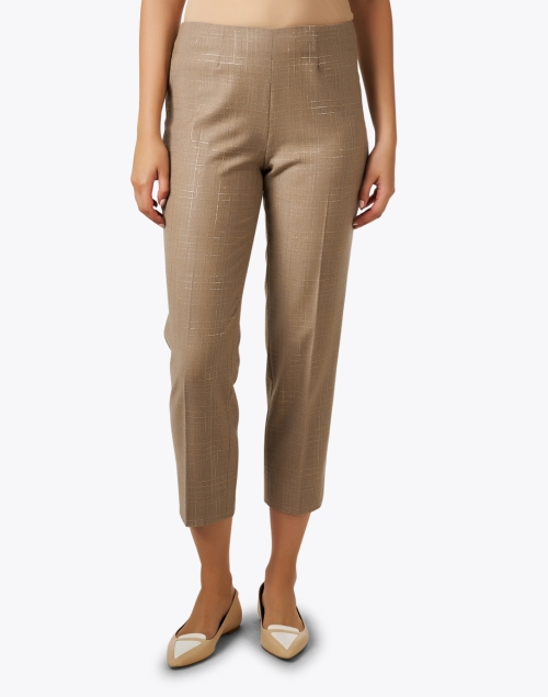 Front image - Piazza Sempione - Audrey Beige and Gold Lurex Pant