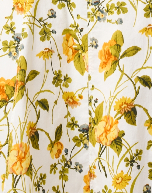 Fabric image - L.K. Bennett - Ursula Yellow Floral Cotton Dress