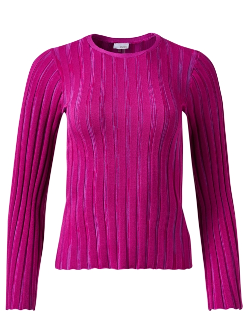 Product image - Ecru - Purple Rib Knit Sweater