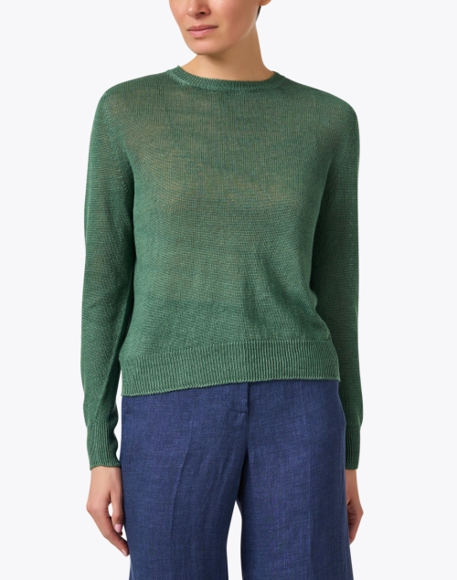 Front image - Weekend Max Mara - Azteco Green Linen Sweater