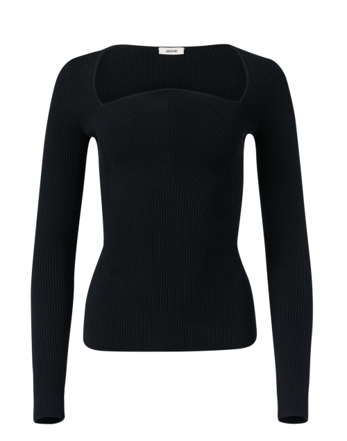 Product image - Jason Wu - Black Wool Curved Neck Sweater