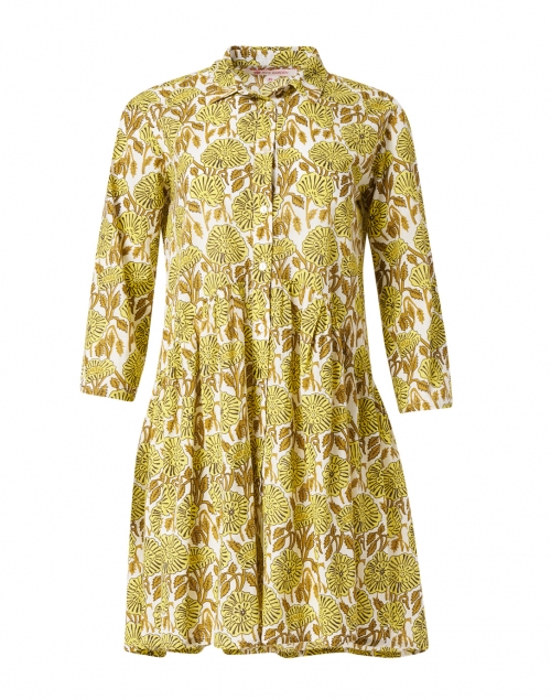 Ro's Garden - Deauville Citron Floral Print Shirt Dress