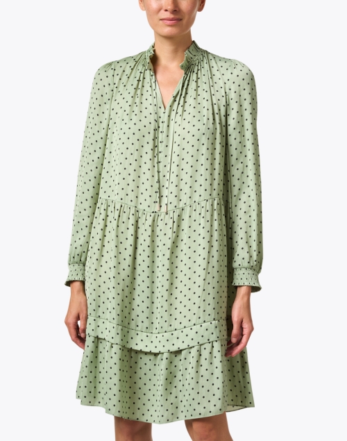 Front image - Marc Cain - Green Print Trapeze Dress