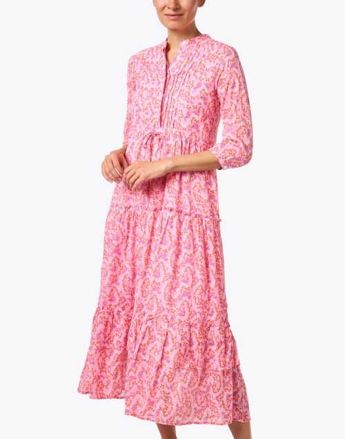 Front image - Banjanan - Bazaar Pink Peony Print Dress