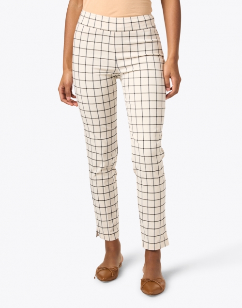 Front image - Avenue Montaigne - Pars Black and White Windowpane Pull On Pant