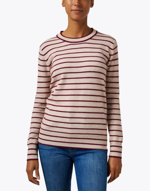 Front image - Madeleine Thompson - Balfe Beige Stripe Sweater