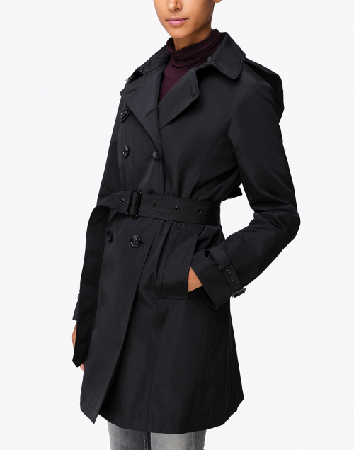 Front image - Jane Post - Black Zip-Out Liner Trench Coat