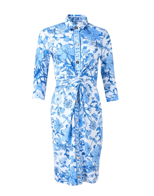 Product image - Gretchen Scott - Blue Floral Printed Twist Front Dress