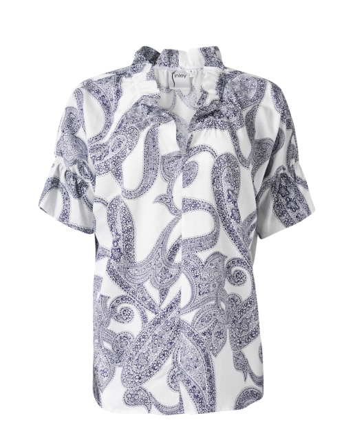 Product image - Finley - Crosby White and Navy Print Cotton Top