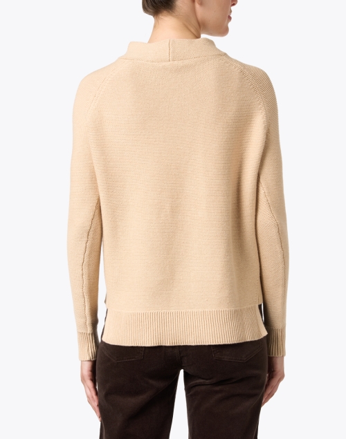 Back image - Kinross - Tan Garter Stitch Cotton Sweater