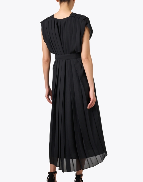 Back image - Fabiana Filippi - Black Pleated Wrap Dress