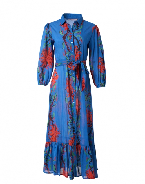 Ro's Garden - Maxima Blue and Red Floral Dress