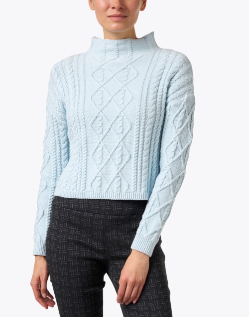 Front image - Burgess - Trudy Blue Cotton Cashmere Sweater