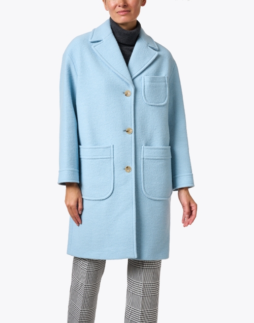 Front image - A.P.C. - Nina Light Blue Wool Coat