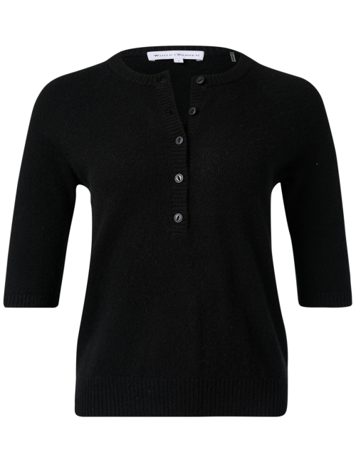 Product image - White + Warren - Black Cashmere Henley Top