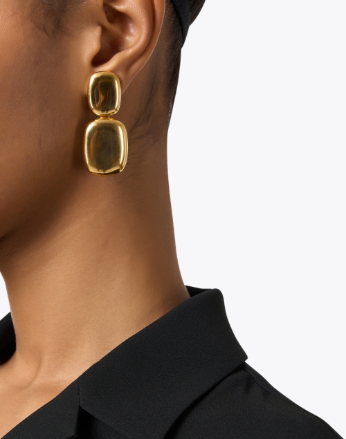 Gold Drop Clip Earrings