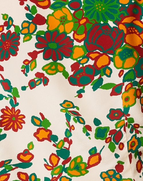 Fabric image - L.K. Bennett - Sonya Cream Floral Print Silk Blouse