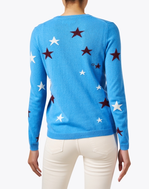 Back image - Chinti and Parker - Blue Wool Cashmere Intarsia Sweater 