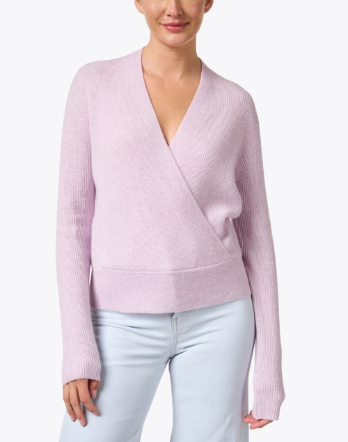 Front image - Kinross - Pink Cashmere Faux Wrap Top