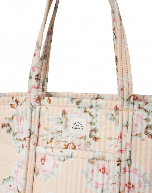 Loeffler Randall - Avery Tan Floral Printed Quilted Nylon Tote Bag 
