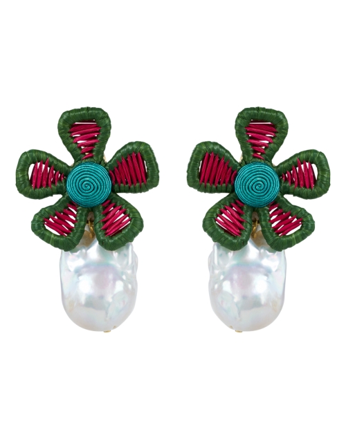 Product image - Lizzie Fortunato - Daisy Floral Raffia Clip Earrings 