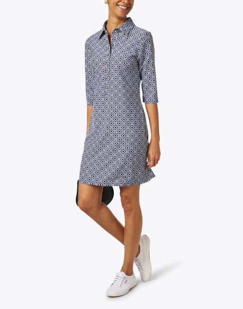 Susanna Navy Print Shirt Dress