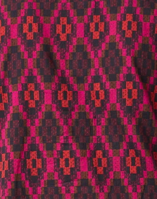 Fabric image - Ro's Garden - Deauville Red Argyle Print Shirt Dress