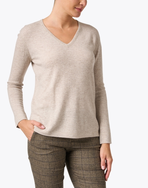 Front image - Kinross - Beige Cashmere Sweater
