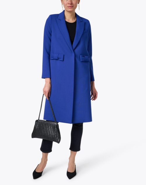 Cobalt Blue Stretch Wool Coat