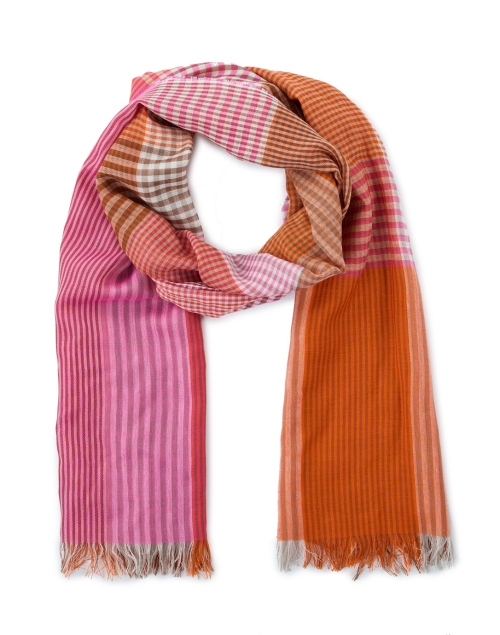 Product image - Johnstons of Elgin - Orange Plaid Wool Scarf