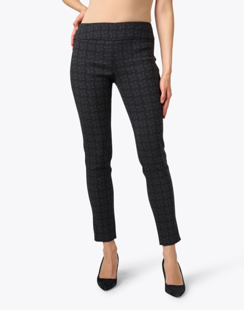 Front image - Elliott Lauren - Black Print Pull On Ankle Pant