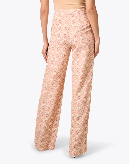 Back image - Ecru - Del Ray Beige and Pink Print Pant