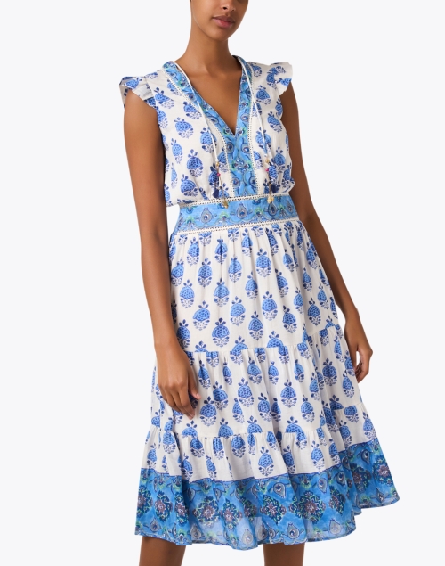 Front image - Bell - Annabelle Blue Cotton Silk Dress